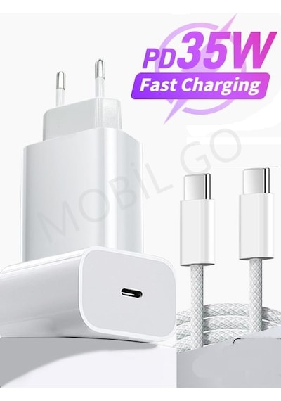 Apple Uyumlu iPhone 15 16 - 15 16 Pro - 15 16 Plus - 15 16 Pro Max 16e Hızlı Şarj Aleti 35w Type-c -