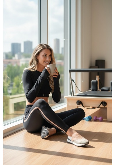 Uzun Kollu Parmak Geçmeli Siyah Spor Üst Yoga & Pilates Crop Siyah