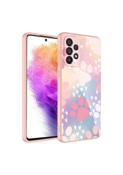Samsung Galaxy Uyumlu A23 Kılıf Kamera Korumalı Bulut Desenli Renkli Sert Parlak Silikon Kapak Epoksi