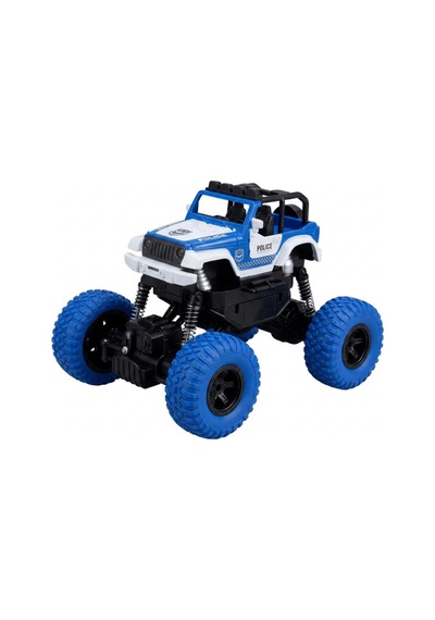 Uzaktan Kumandalı Rock Climber 4x4 Off Road Polis Jeep Büyük Tekerlekli Işıklı Arazi Aracı