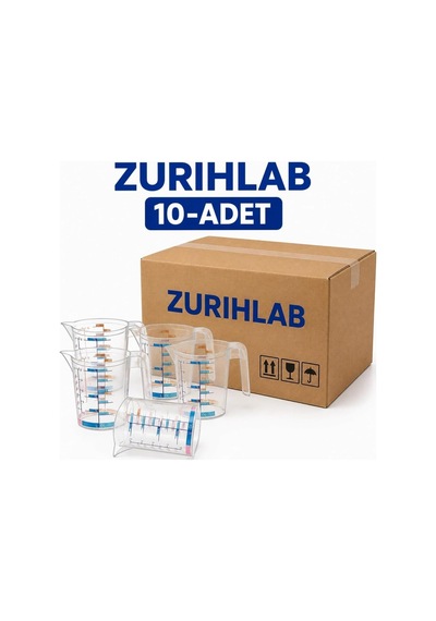 Kulplu Plastik Beher Ölçü Kabı 500 Ml - 10'lu Set Diğer