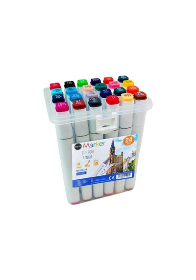 Benisa Shop Marker Kalem 24 Renk Keçeli Kalem