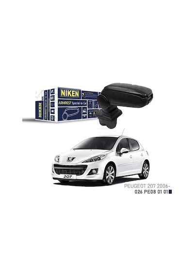Niken Peugeot 207- 2006 Sonrası Araca Özel Kol Dayama Siyah