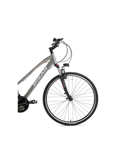 Bisan 8200 Trekking Bisikleti 45 Cm V 700c 21 Vites Açık Metalik Gri Beyaz Pembe Gri