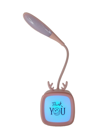 Hedyex Budret Şarjlı 400mah Led Masa Lambası Akrobatik Gece Lambası Pembe