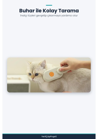 Kedi Köpek Buharlı Pet Tarağı - Sprey Özellikli