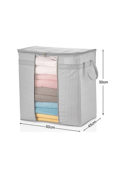 Serstil Pencereli Saklama Çantası 50 X 45 X 30 Cm - Gri Benekli