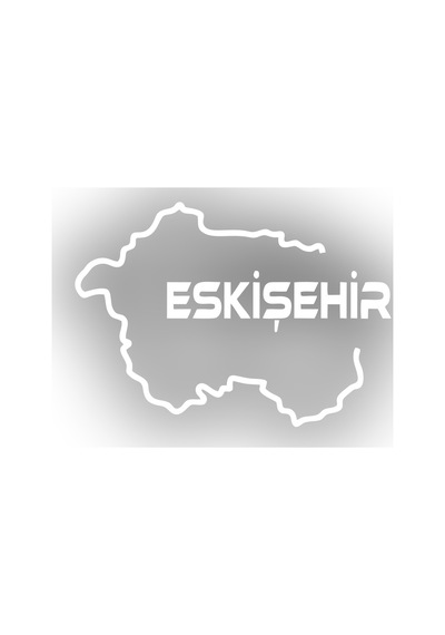 Eskişehir Harita Araba Sticker 17x17 Cm Beyaz