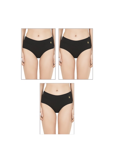Özkan Underwear Özkan 23922 3'lü Paket Kadın Pamuklu Modal Esnek Yumuşak Yüksek Bel Bato Külot Siyah