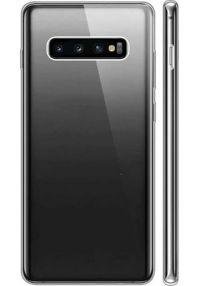 Adige Samsung Galaxy S10 Plus Uyumlu Kılıf Ön Arka 360 Koruma Arka Sert Mika Ön Silikon Şeffaf