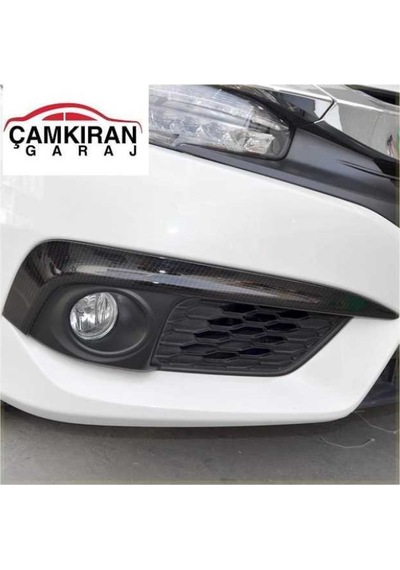 Honda Civic Fc5 Uyumlu Ön Sis Kaşı Ve Halka Kaplama Karbon