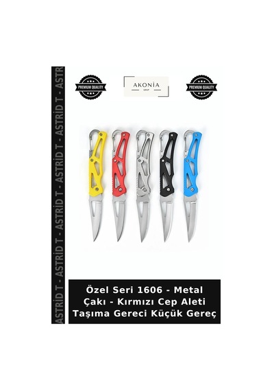 Özel Seri 1606 - Metal   - Kırmızı Cep Aleti Taşıma Gereci Küçük Gereç