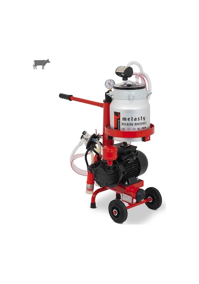 Melasty Micro Tekli İnek Süt Sağma Makinesi Alüminyum Güğüm - Silikon Memelik Kuru Pompa