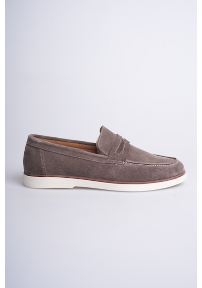 Fame Step Hakiki Deri Erkek Loafer Ayakkabı Süet Günlük Rahat Casual Mokasen Siena Vizon
