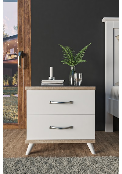 Ae-2029 Inci 2 Çekmeceli Beyaz Komodin 49 Cm