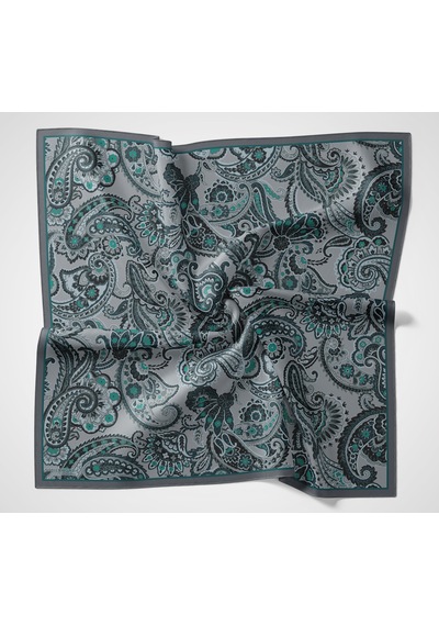 Silk Home Viskon Velora Eşarp Dört Mevsim Etro Desen Petrol Yeşili 90x90 Çok Renkli