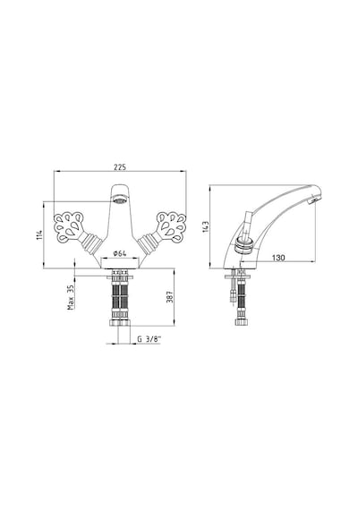 Eca Osmanlı Eskitme Lavabo Bataryası 102208002