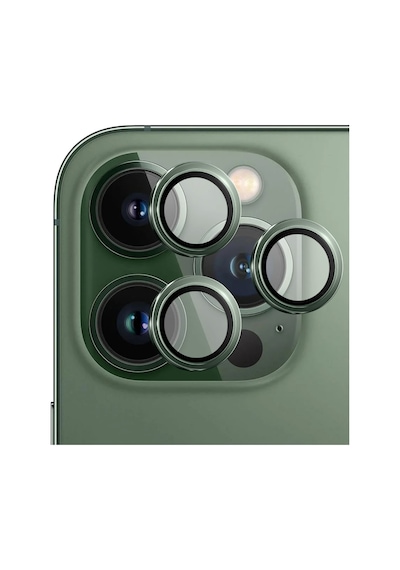 Safeus Safir Temperli Kamera Lens Koruyucu Apple Uyumlu iPhone 13 Pro Max Ve İle Yeşil