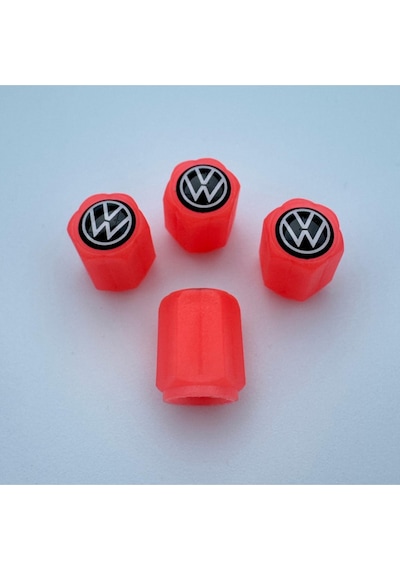 Volkswagen Polo İle Uyumlu Logolu Kırmızı Fosforlu Sibop Kapağı Gece Parlayan Neon