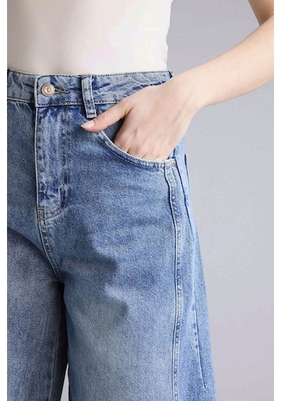 Defacto Wıde Leg Normal Bel Jean Yıkamalı Pantolon G8837ax26spnm28 Mavi-nm28