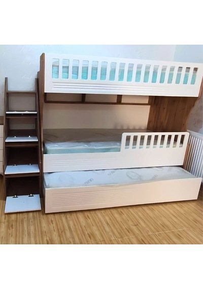 Midas Tamamı Mdf Lake Boyalı Yavrulu 3 Lü Ranza