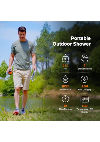 Aerogogo Outdoor Şarjlı Duş