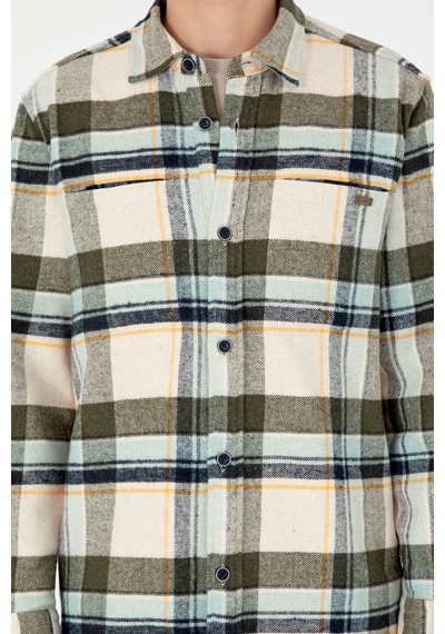 U.s. Polo Assn. Erkek Haki Gömlek Desenli 50290278-vr027 Haki