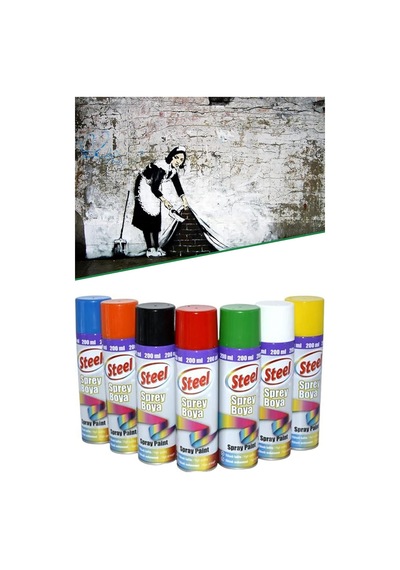 Steel Sprey Boya 200 Ml Hayatınıza Renk Katın 1 Adet Yeşil 1410