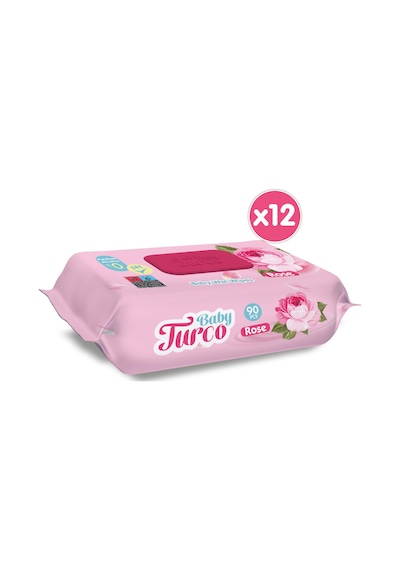 Baby Turco Gül Kokulu Islak Bebek Havlusu 12 X 90 Adet