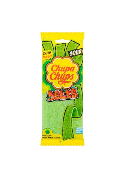 Chupa Chups Belts Sour Green Apple Flavour 90g