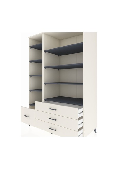Kronos Dolap 9 Raflı 4 Çekmeceli 132x59x195 Aytaşı-antrasit/... Aytaşı