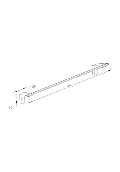 Ahlez Premium Uzun Havluluk 47 Cm Krom