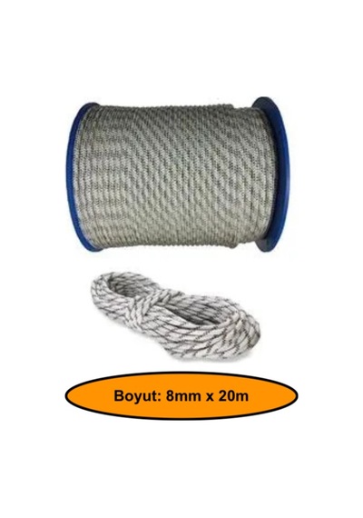 8 Mm Sentetik Iskota Halat, Dağcı İpi, Kamyoncu Halatı, Outdoor Kamping 20 Metre