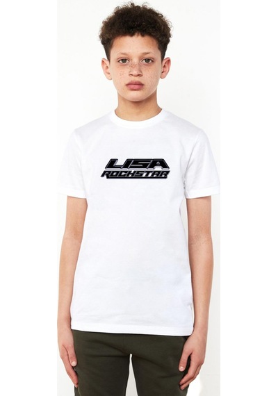 Tshirthane Lisa Rockstar Beyaz Çocuk Bisikletyaka Tshirt Beyaz