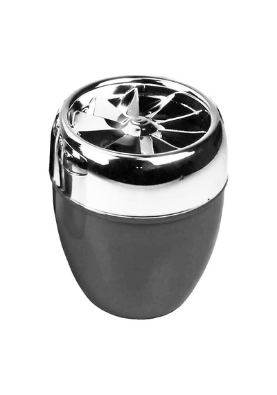 Bas-çevir Türbin Metal Hazneli Küllük Parlak Siyah 9 CM