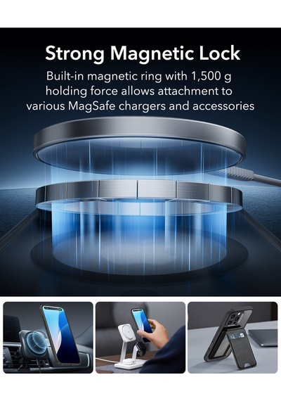 Esr Apple Uyumlu iPhone 16 Pro Halolock Magsafe Hybrid Silikon Kılıf Buzlu Siyah + Ekran Koruyucu Set Şeffaf Siyah