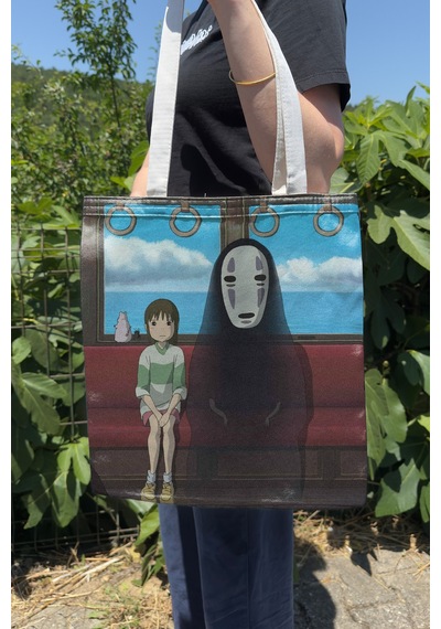 Zipzap Spirited Away V4 Yazlık Kışlık Çift Taraflı Kanvas Baskı Bez Çanta Anime Çantası