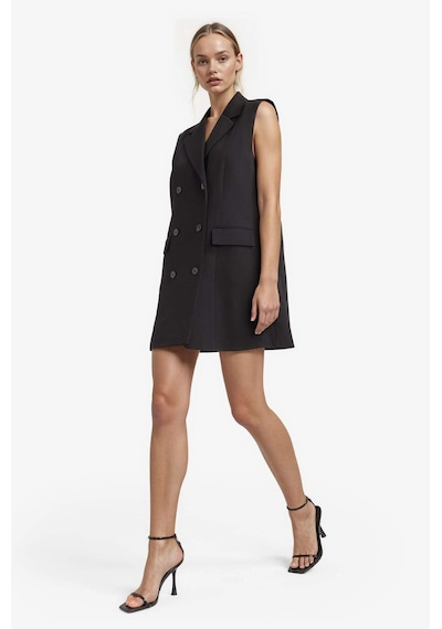 Defacto Tailored Fit Kolsuz Mini Elbise D4186AX24AU Siyah