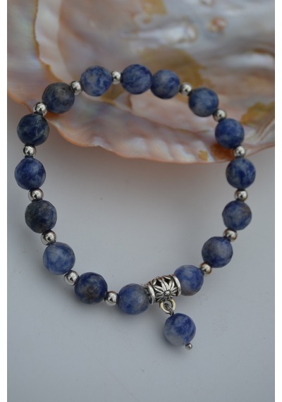 Stoneage Jewellery Sodalit Doğal Taşından Bileklik Çok Renkli
