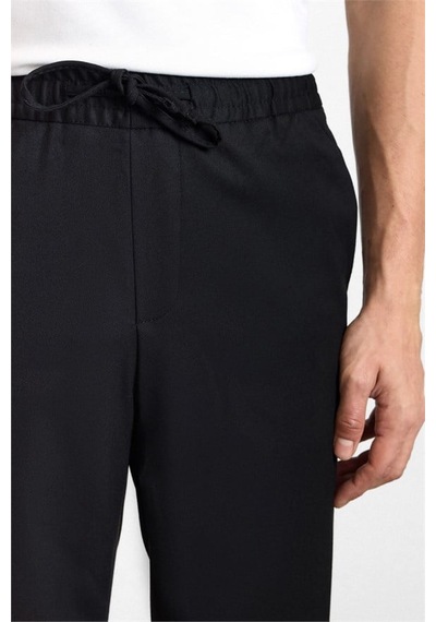 Süvari Siyah Slim Düz Twill Lastikli Jogger Pantolon Spn2020500028-s09