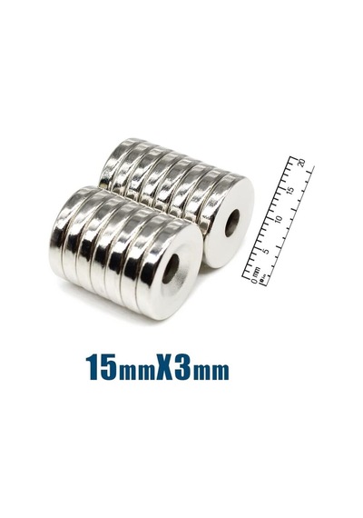 2 Adet 15x3 Mm Havşa Delikli Çok Güçlü Neodyum Mıknatıs Magnet