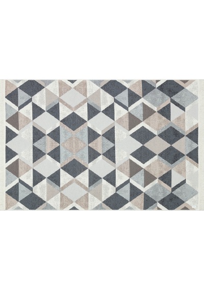Beıge Black Yıkanabilir Çift Taraflı Modern Desenli Dokuma Kilim
