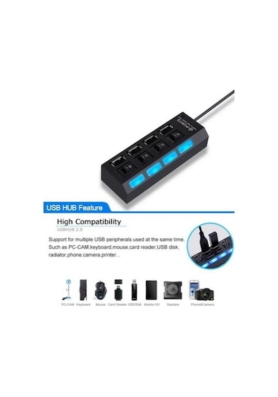4 Port USB 2.0 Hub Çoğaltıcı Çoklayıcı Switch
