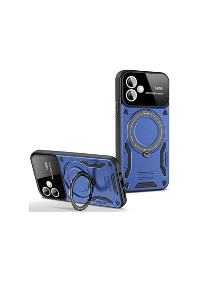 Samsung Galaxy A06 Kılıf Joy Lens Standlı Kapak - Lacivert