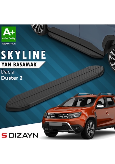 S-dizayn Dacia Duster 2 Skyline Siyah Yan Basamak 183 Cm 2018-2023 A+ Kalite