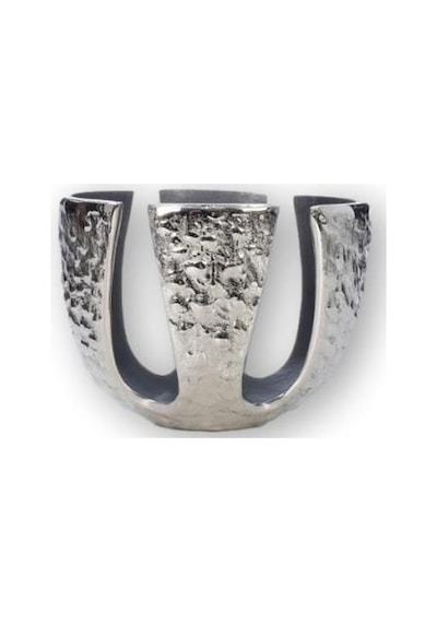 Vitale Sparta Küçük Mumluk Silver 21X15Cm Ak.Ja0031