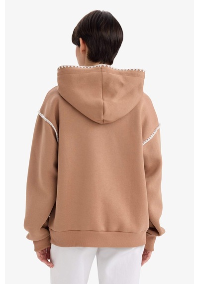 Defacto Overshirt Fit Kapüşonlu Sweatshirt G3318ax25aubn336 Kahve