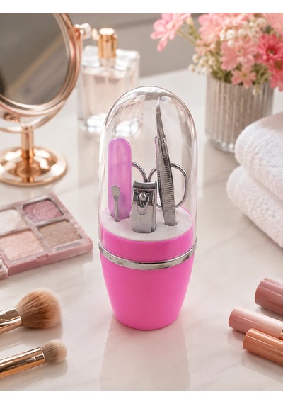 Hubrendy Tekno Pembe Manikür Pedikür Bakım Seti Cımbız Tırnak Makası Makas Törpü