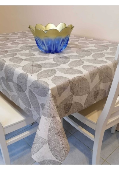 Elyaflı Pvc Muşamba - Desenli Silinebilir Masa Örtüsü Mrl 165 B Gri
