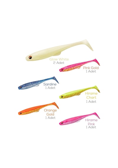 Daiwa Duckfin Shad Fj 9cm Tüm Renkler Mix 7 Adet Silikon Yem